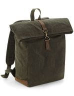 Heritage Waxed Canvas Backpack Olive Green