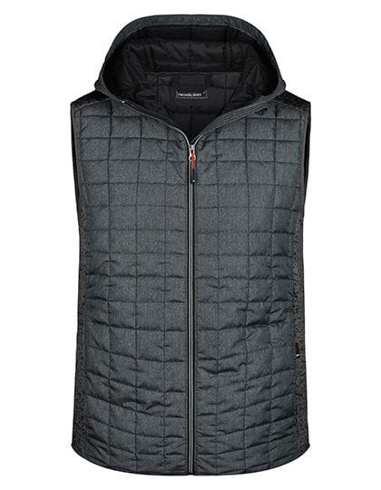 Men's Knitted Hybrid Vest Grey Melange / Anthracite Melange