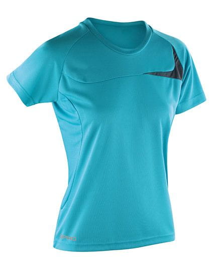 Ladies` Dash Training Shirt Aqua / Grey