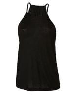 Women`s Flowy High Neck Tank Black