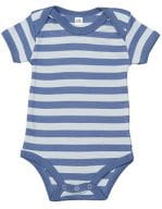 Baby Stripy Bodysuit Antique Blue / Dusty Blue