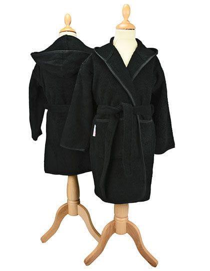 Boyzz & Girlzz® Hooded Bathrobe Black / Black