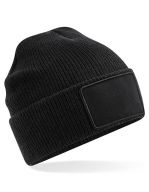 Removable Patch Thinsulate Beanie Black