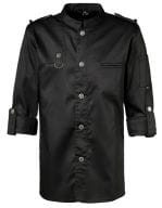 Kochjacke Bikerstyle mit Schulterklappen Black