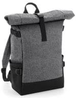 Block Roll-Top Backpack Grey Marl / Black