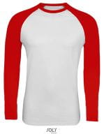 Men`s Funky Long Sleeve T-Shirt White / Red