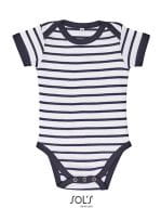 Baby Striped Bodysuit Miles White / Navy