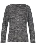 Knit Long Sleeve Sweater Women Dark Grey Melange