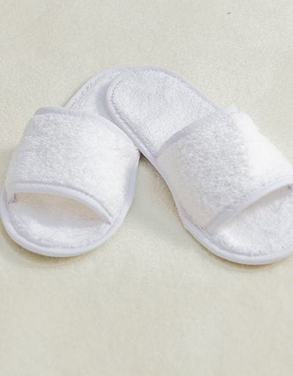 Classic Terry Slippers - Open Toe White