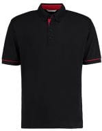 Classic Fit Button Down Collar Contrast Polo Shirt Black / Red
