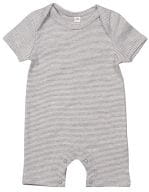 Baby Striped Playsuit White / Heather Grey Melange