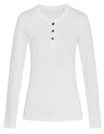 Sharon Henley Long Sleeve Women White