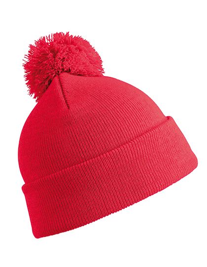 Pom Pom Beanie Red