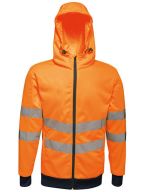 Hi-Vis Pro FZ Extol Stretch Hoodie Jacket Orange / Navy