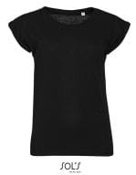 Women`s Round Neck T-Shirt Melba Deep Black