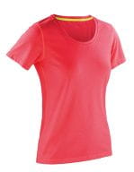 Fitness Women`s Shiny Marl T-Shirt Hot Coral / Lime Punch