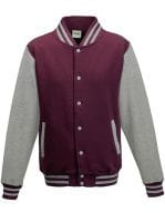 Girlie Varsity Jacket Burgundy / Heather Grey