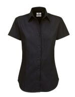 Twill Shirt Sharp Short Sleeve / Women Black
