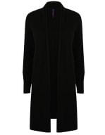 Ladies` Longline Open Cardigan Black