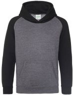 Kids` Baseball Hoodie Charcoal (Heather) / Jet Black