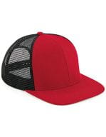 Original Flat Peak 6 Panel Trucker Cap Classic Red / Black