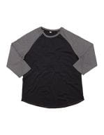 Unisex Superstar Baseball T Black / Charcoal Grey Melange