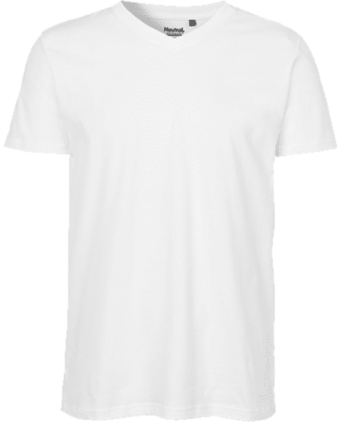 T-Shirt mit V-Ausschnitt aus Bio-Baumwolle - Neutral