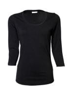 Womens Stretch 3/4 Sleeve Tee Black