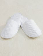 Waffle Mule Slippers White