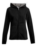 Women`s Hooded Fleece Jacket Black / Light Grey (Solid)