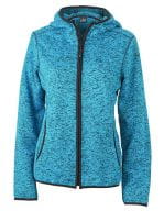 Ladies` Knitted Fleece Hoody Blue Melange / Black