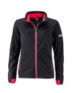 Ladies` Sports Softshell Jacket Black / Light Red