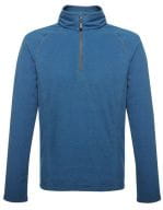 Parkline Zip Neck Mini Stripe Micro Fleece Oxford Blue