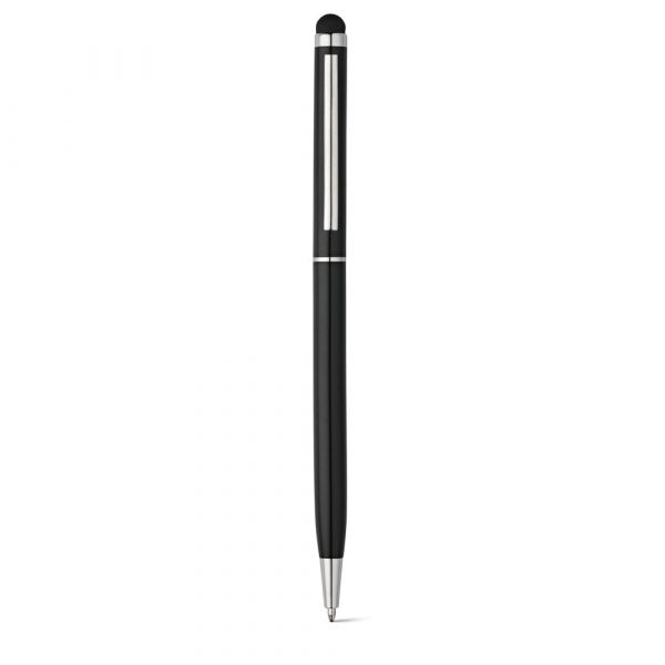 ZOE BK. Kugelschreiber aus Aluminium mit Touchpen-Spitze Schwarz