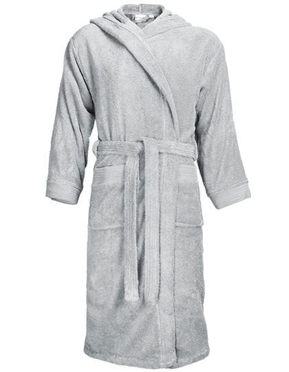 Bathrobe Hooded Silver Grey