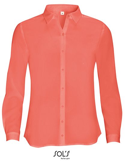 Women`s Long Sleeve Moss Crepe Shirt Betty