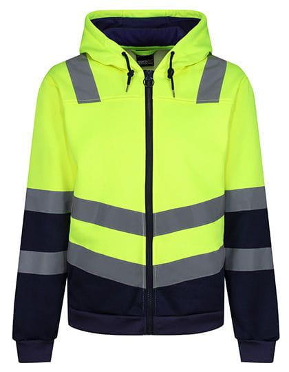 Pro Hi-Vis F/Z Hoodie Yellow / Navy