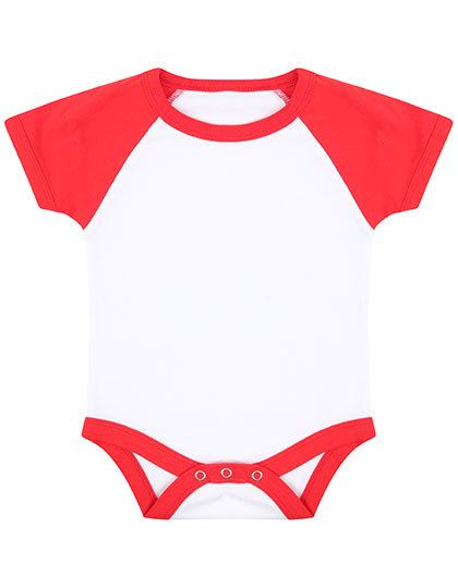 Essential Short Sleeved Baseball Bodysuit White / Red