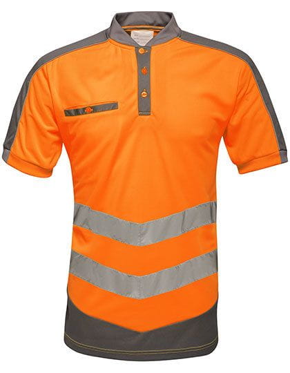 Hi-Vis Polo Orange / Grey