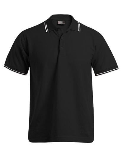 Men`s Polo Contrast Stripes Black / White