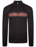 Unite Us 1/4 Zip Knitted Sweater Black / Ebony Grey / Amber Glow