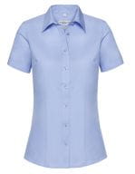Ladies` Short Sleeve Tailored Coolmax® Shirt Light Blue