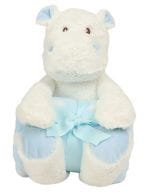 Hippo with Blanket White / Blue