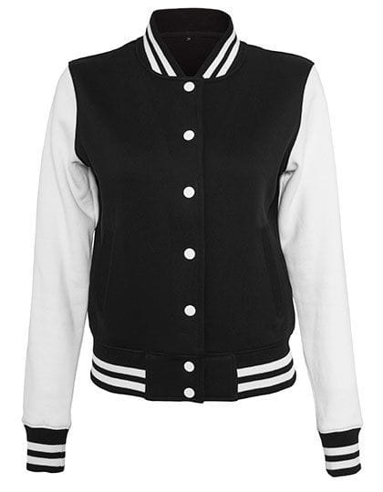 Ladies` Sweat College Jacket Black / White