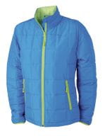 Ladies` Padded Light Weight Jacket Aqua / Lime Green