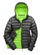 Ladies` Snow Bird Padded Jacket Black / Lime