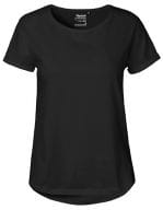 Ladies` Roll Up Sleeve T-Shirt Black