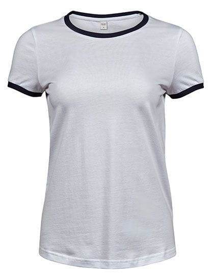 Womens Ringer Tee White / Navy