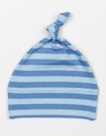 Baby Stripy One Knot Hat Antique Blue / Dusty Blue