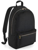 Metallic Zip Backpack Black / Gold